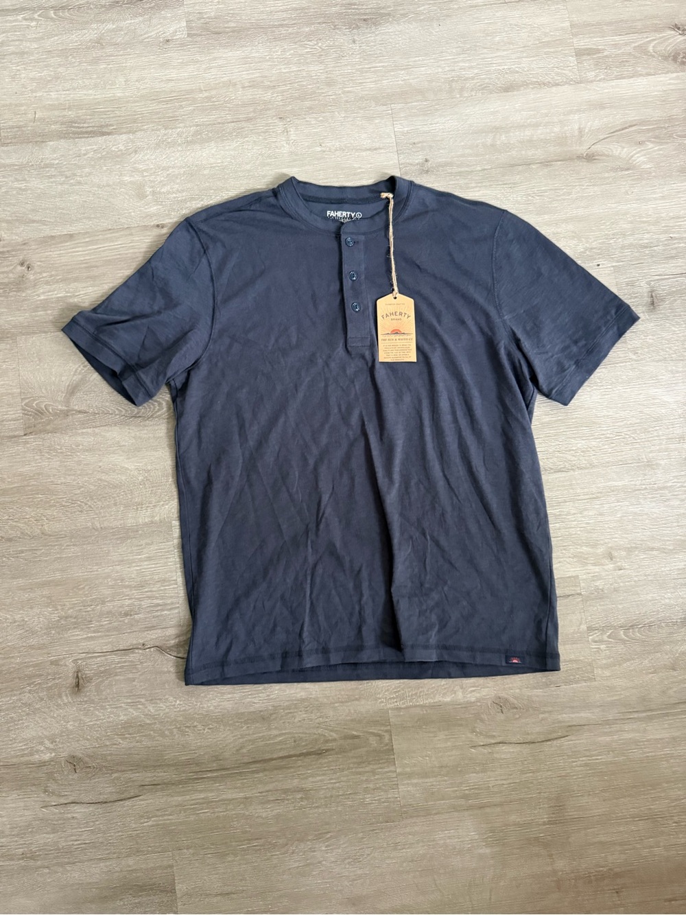 Faherty Short-Sleeve Sunwashed Regenerative Henley Brand New
